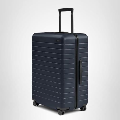 Away Large Checked Luggage - 29-Inch Lightweight Hardside Suitcase with Four WhisperGlide 360° Spinner Wheels, Interior Compression System, TSA-Accepted Lock - Navy Blue