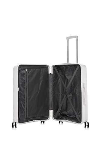 Rockland Prague Hardside Luggage with Spinner Wheels, Ivory, 3-Piece Set (20/24/28)