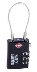 Harley-Davidson TS-Approved Combination Luggage Lock, Rugged Zinc Alloy - Black