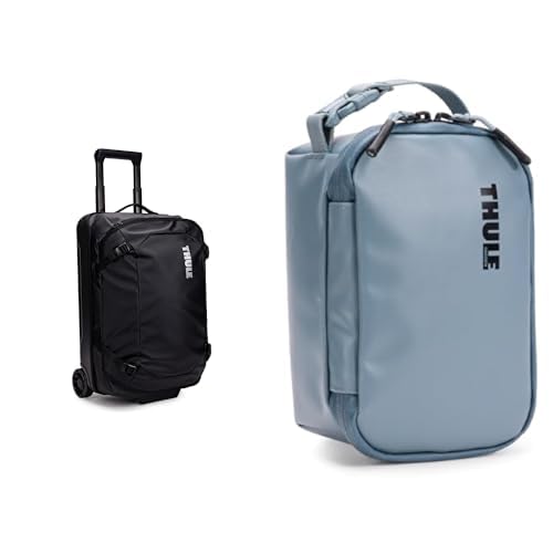 Thule Chasm Wheeled Carry-On Duffel & 3L Gear Cube Bundle - Black - Weather-Resistant Travel Set