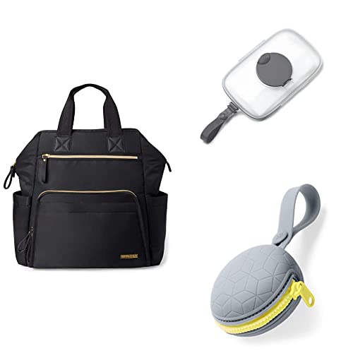 Skip Hop Baby Diaper Bag and Travel Essentials Gift Set with Diaper Bag, Wipes Case, and Pacifier Pocket, Mainframe