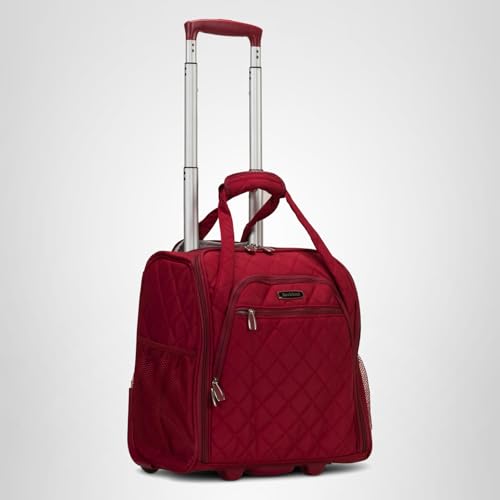 Rockland Melrose Upright Wheeled Underseater Carry-On Luggage, Red