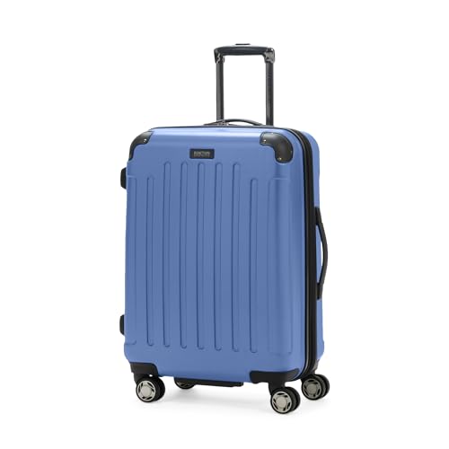 Kenneth Cole REACTION Renegade Luggage Expandable 8-Wheel Spinner Lightweight Hardside Suitcase, Periwinkle Blue, 24-Inch Checked