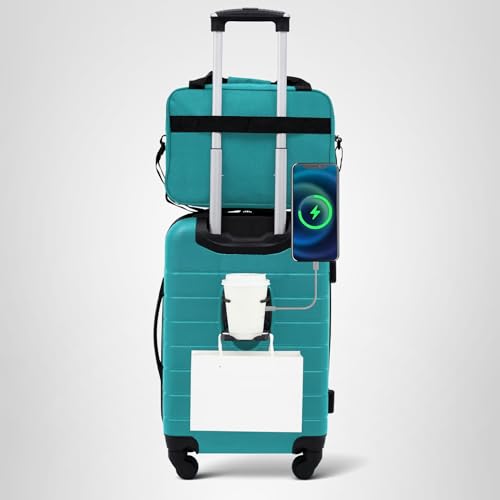 Wrangler Smart Spinner Hardside Luggage, 2 Piece Set, Teal