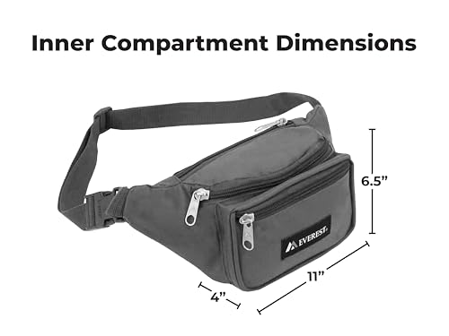 Everest Signature Waist Pack - Large, Black, One Size,044XLD-BK