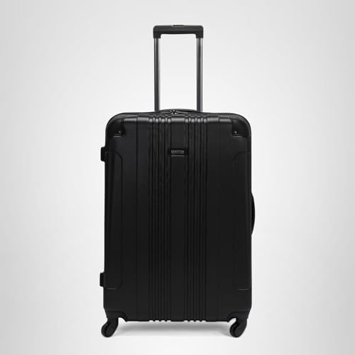 Kenneth Cole REACTION Out of Bounds Lightweight Hardshell 4-Wheel Spinner Luggage, Midnight Black, 24-Inch Checked