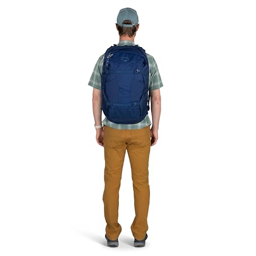 Osprey Farpoint 40L Men's Travel Backpack - Carry On Bag with Laptop Sleeve and Toiletry Pocket, Antique Blue