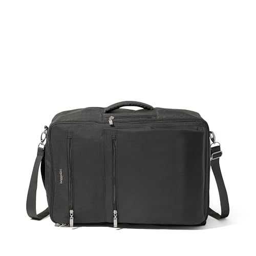 Baggallini Tandem Convertible Travel Backpack with 16" Laptop Padded Laptop Compartment, RFID, Water Repellent, Luggage Sleeve