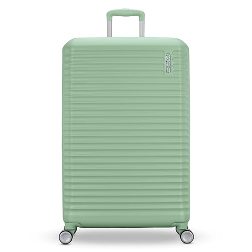 American Tourister Stratum 3.0 Large 28-Inch Spinner, Airline Approved, Durable Hardside Luggage, Expands 1.5", RightHeight™ Adjustable Handle, Surrel Green