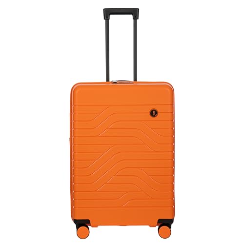 Bric's B|Y Ulisse Checked Luggage with Spinner Wheels – Expandable Lightweighted Hard Shell Suitcase, TSA Combination Lock - Removeable Wash Bag Included - 28 Inch, Orange