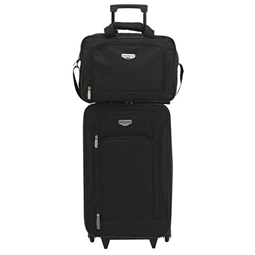 Travelers Club Euro 3-Piece Carry-On Luggage Set, Black