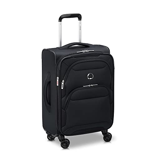 DELSEY PARIS Sky Max 2.0 Softside Expandable Luggage with Spinner Wheels, Black, Carry-on 21 Inch