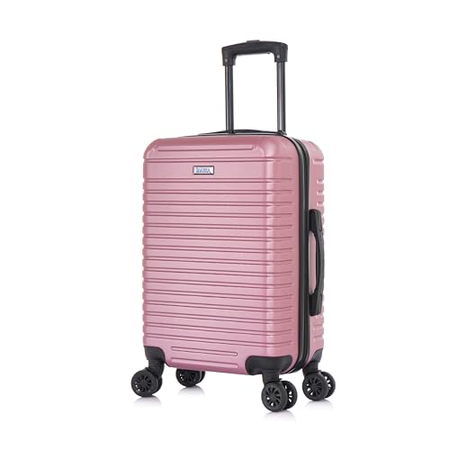 InUSA DEEP Luggage with GEL Handle | Spacious Traveling Suitcases, Travel Suitcase with Dual Spinner Wheels and Studs | 20 Inch Carry On Hardside Luggage | Rose Gold