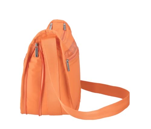 LeSportsac Tangerine Deluxe Everyday Crossbody Bag + Cosmetic Bag, Style 7507/Color R119, Uplifting & Vibrant Juicy Orange, Zesty New Neutral Evokes Joy, Positivity & Friendship, Luminous Citrus Shade