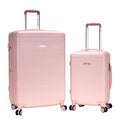 Rockland Palm Beach Hardside 2 Piece ABS Luggage Set, (20"/27"), Pink