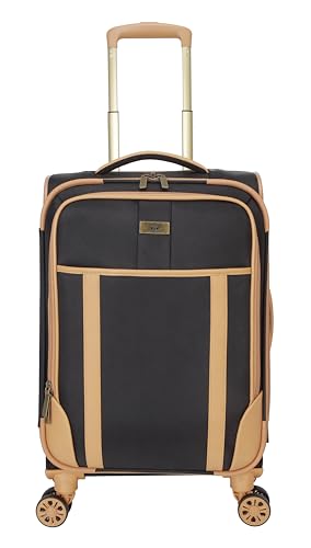 Dockers Seahorse Softside Expandable 8-Wheel Spinner Travel Carry On Luggage, 20-Inch, Black