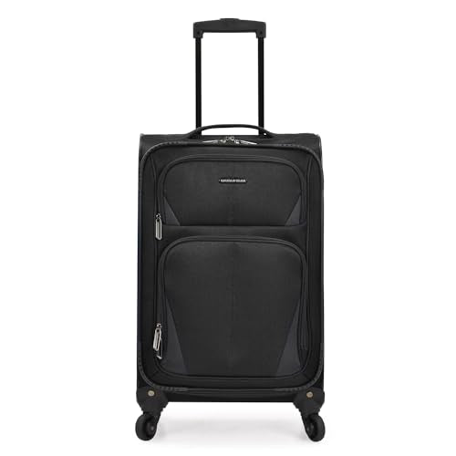 U.S. Traveler Aviron Bay Expandable Softside Luggage With Spinner Wheels, Black, Carry-on 23-Inch