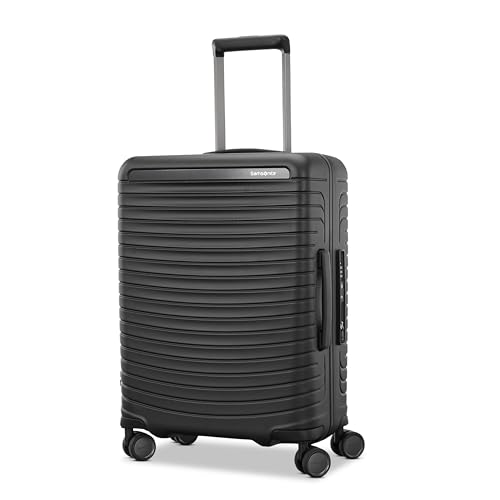 Framelock Max 21” Carry-On Hardshell Zipperless Luggage - Highly Secure Integrated Eazylock™ Mechanism - RightHeight™ Adjustable Handle System - 360° Spinner Wheels - Airline Approved - Asphalt Black