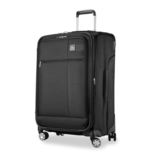 Skyway Sigma 7.0 Softside Expandable Spinner Suitcase with Wheels (Black, Checked-Medium 24-Inch)