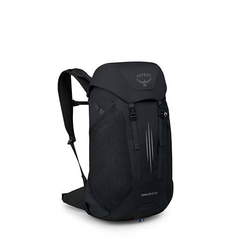 Osprey Hikelite LT 30L Hiking Backpack - Lightweight Travel Daypack with Rain Cover for Men and Women, Black