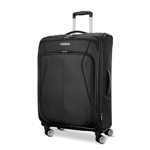 American Tourister 4 KIX 3.0 Checked-Medium 24-Inch Spinner (Black)