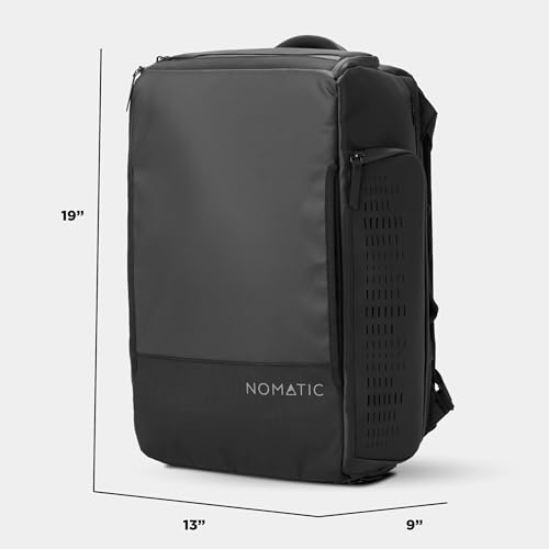 NOMATIC 30L Travel Bag- Convertible Duffel/Backpack, Carry-on Size for Airplane Travel, Everyday Use Laptop Bag, TSA Compliant Black Backpack