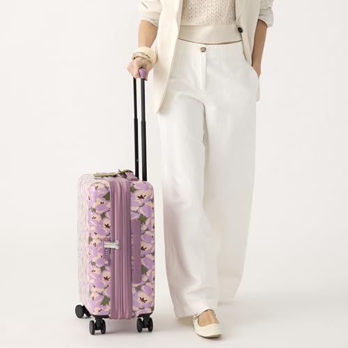 Hardside 22 Inch Adair Spinner Suitcase, Curly Tulips Purple, One Size