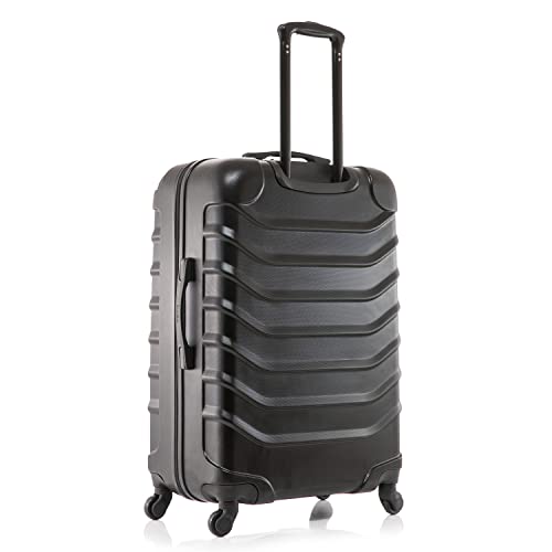 InUSA ENDURANCE Luggage with Spinner Wheels | Durable Lightweight Hardside Suitcase, Spacious Travel Bag with Handle and Trolley | 28-Inch Large Checked | Black