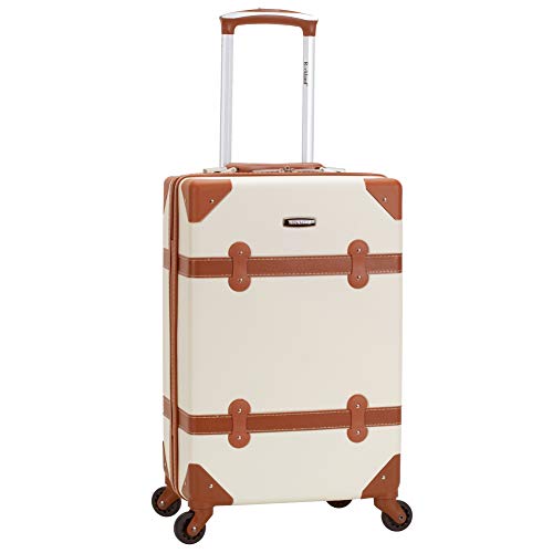 Rockland Stage Coach 20" Rolling Trunk Carry-on, White