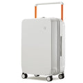mixi Carry On Luggage Airline Approved Wide Handle Lightweight Luggage PC Hard Shell Suitcases Rolling Suitcases with Spinner Wheels & TSA Lock, 20 Inch Smoke White
