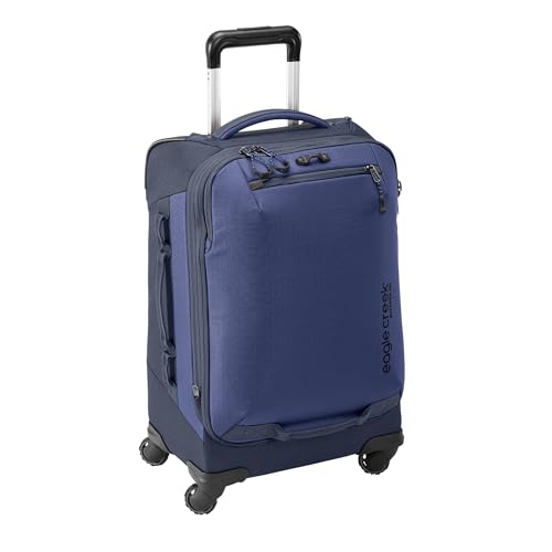 Eagle Creek Expanse 4-Wheel 22" Carry-On Luggage - Rolling Four-Wheel Carry-On Luggage for Easy Travel - Lockable Zippers - Expandable Main Compartment - Telescoping Handles - Pilot Blue