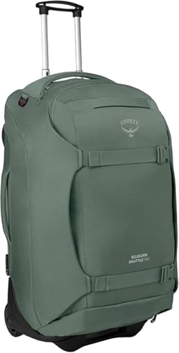 Osprey Sojourn Shuttle 30"/100L Wheeled Duffel Luggage – Rugged, High-Capacity Travel Bag with Oversized Wheels and Reinforced Frame – Built for Long-Haul Travel and Gear Protection, Koseret Green
