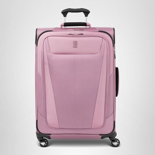 Travelpro Maxlite 5 Softside Expandable Luggage with 4 Spinner Wheels, Lightweight Suitcase, Men and Women, Orchid Pink Purple, Checked-Large 29-Inch
