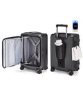 BAGSMART Top Opening Carry On Luggage 22x14x9 Airline Approved with TSA Lock, Expandable 20 Inch Deep Compartment Hard Shell Suitcases with Double Spinner Wheels, Black