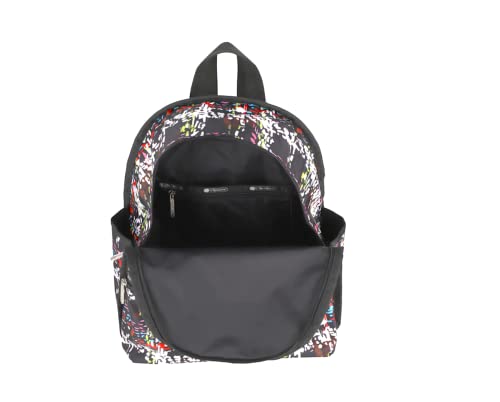 LeSportsac Running Weave Basic Backpack/Rucksack, Style 7812/Color E474, Festive & Colorful Confetti Style Abstract Printed Weave Pattern, Modern & Fun Interpretative Plaid Design