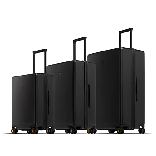 LEVEL8 Elegance Matte Luggage Set, 20 Inch Carry-on Luggage, 24&28 Large Suitcase Lightweight Hardside Suitcases with Wheels,Tsa Lock,3-Piece Set(20/24/28), Black