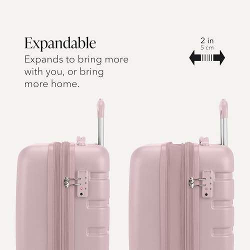 SwissGear 7366 Signature Hardside Expandable Luggage with Spinner Wheels, TSA Lock, Cup-Holder, Pink, 2-Piece Set (19/27)