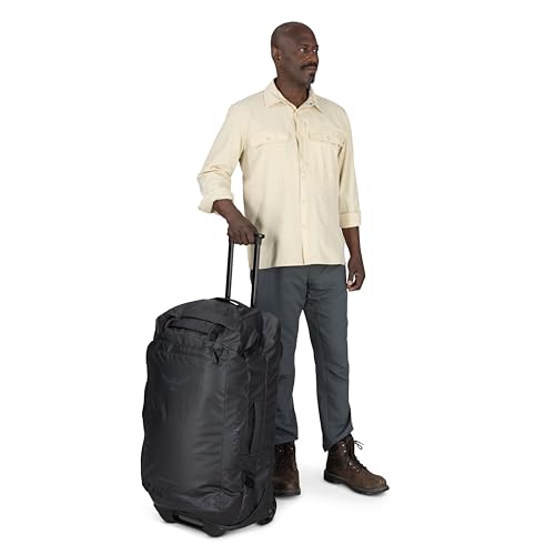 Osprey Transporter 90L Wheeled Travel Duffel Bag - Large Lightweight Rolling Suitcase for Men and Women, Blue Flame/Nocturnal Blue