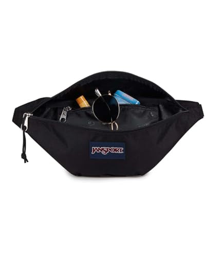 JanSport Swing Waistpack Fanny Pack - Stylish, Durable Waist Bag with Adjustable Belt, Main Zippered Pocket, Travel Essentials, Black