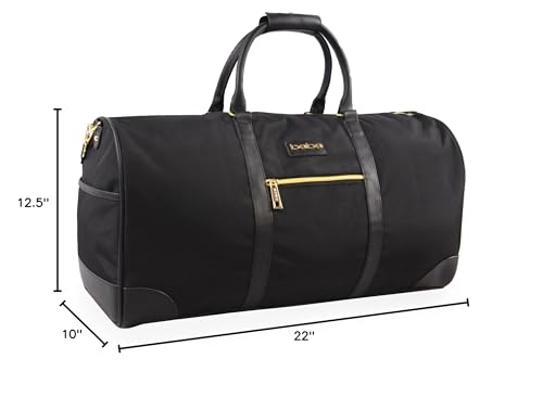 bebe Women's Whitney Duffel Bag, Black Gold
