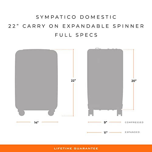 Briggs & Riley Sympatico Hardside Domestic Spinner Luggage, Matte Black, 22-Inch Carry-On