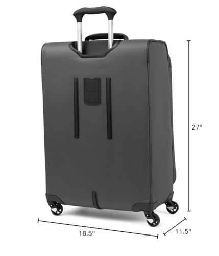 Travelpro Maxlite 5 Softside Expandable Luggage with 4 Spinner Wheels, Lightweight Suitcase, Men and Women, Shadow Grey, Checked-Medium 25-Inch