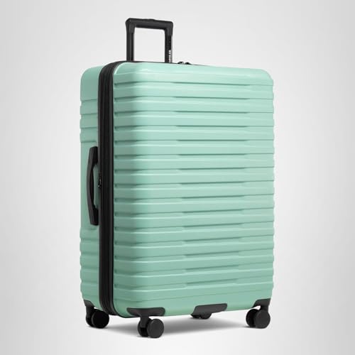 U.S. Traveler Boren Expandable Hardside Rugged Travel Luggage with 8 Spinner Wheels, Mint, Checked-Medium 26-Inch