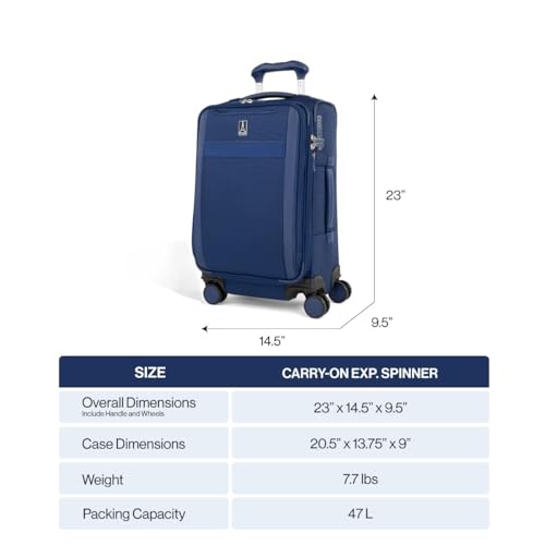 Travelpro VersaPack+ Lightweight Softside Expandable Carry on Luggage, 8 Spinner, TSA Lock, Carry On 21-Inch, Desert Sage Green