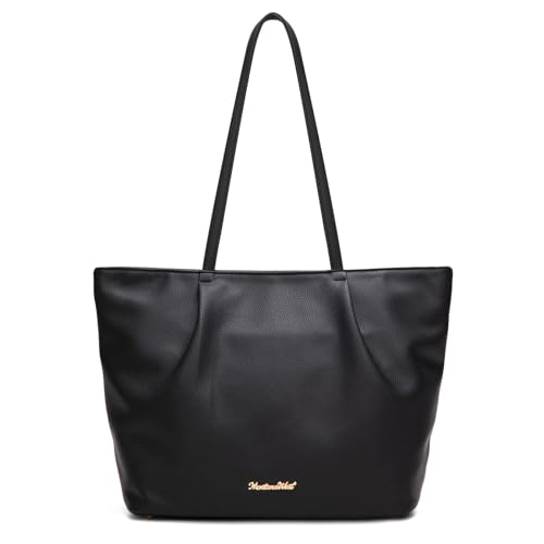 Montana West Tote Bag for Women Purses and Handbags Satchel Shoulder Handbags Top Handle Work Travel Laptop Trendy Large Black MBB-MWC-591BK