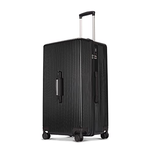 PRIMICIA GinzaTravel Trunk Luggage, 28 Inch Luggage with Spinner Wheels, Scratch resistant texture Lightweight PC material with TSA Lock（Family Travel Series ） (Black)
