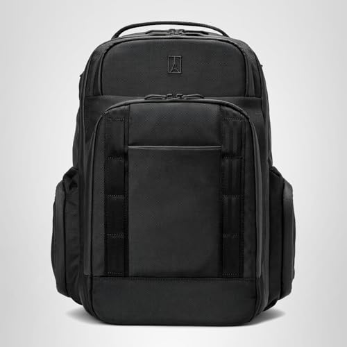 Travelpro Altitude Large Expandable Travel Laptop Backpack 30-36L, 16 Inch Laptop, Water Resistant, Work, Business, Men and Women, Jet Black