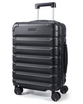 LIGHT FLIGHT Carry On Luggage 22x14x9 Airline Approved, Expandable Carry On Suitcases with Wheels, Lightweight Luggage, Durable Hard Shell 20 Inch Rolling Suit Case for Men Women Travel Black