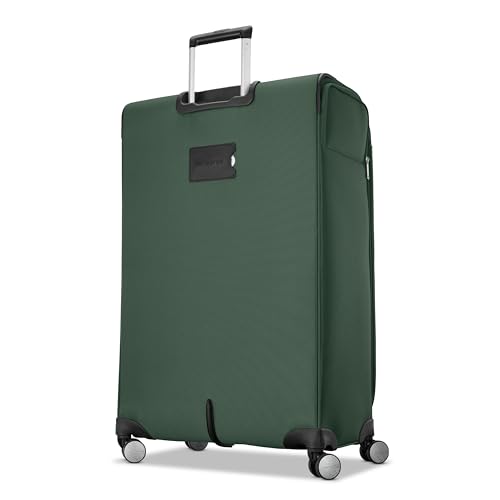 Samsonite 2-PC Soft-Sided 21/29” (Carry-On & Large Checked), Lightweight Expandable Element Luggage Set with 2 Front & 1 Side Pocket, Four Spinner Wheels, Adjustable Handle, Durable- Bistro Green