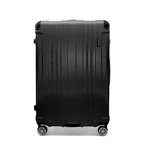 Gabbiano Bravo Expandable Hardside Suitcases with Spinner Wheels, Rolling Travel Bag Bundle, Lightweight ABS Hardshell, 3-Piece Hardside Luggage Set (Black, Large 31")